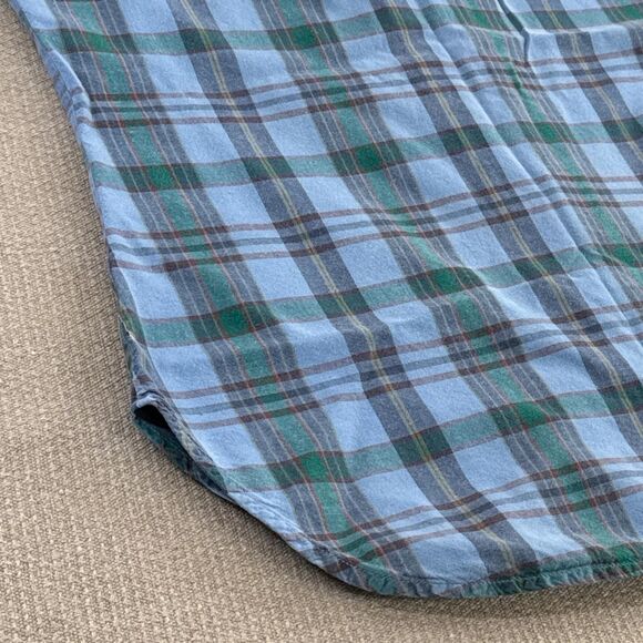 Vintage 90s Outdoorsy button up sleeveless cotton plaid shirt Western Cowgirl M - Picture 5 of 6